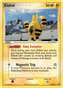 Carte Pokémon Elekid 23/115 de la série Ex Forces Cachées en vente au meilleur prix