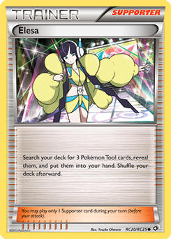 Common Pokémon card Elesa RC20/RC25 from Legendary Treasures expansion