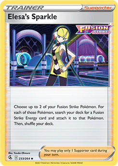 Uncommon Pokémon card Elesa's Sparkle 233/264 from Fusion Strike expansion