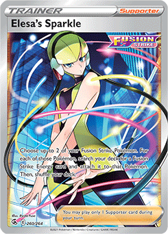 Full Art Trainer Pokémon card Elesa's Sparkle 260/264 from Fusion Strike expansion