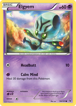 Common Pokémon card Elgyem 54/101 from Noble Victories expansion
