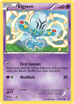 Common Pokémon card Elgyem 55/101 from Noble Victories expansion
