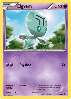 Common Pokémon card Elgyem 68/135 from Plasma Storm expansion