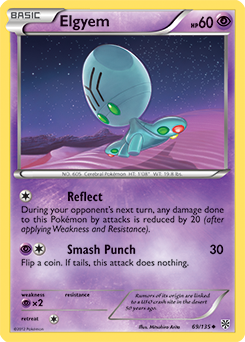 Uncommon Pokémon card Elgyem 69/135 from Plasma Storm expansion