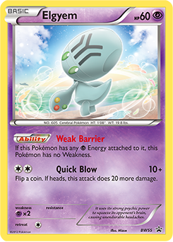 Promo Pokémon card Elgyem BW55 from Back & White Promos expansion