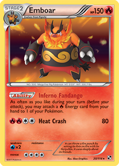 Emboar 20/114 Pokémon card from Black & White for sale at best price