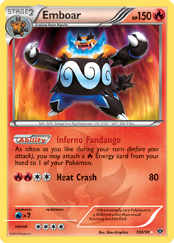 Emboar 100/99 Pokémon card from Next Destinies for sale at best price