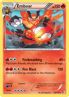 Emboar 26/149 Pokémon card from Boundaries Crossed for sale at best price