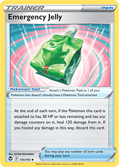 Uncommon Pokémon card Emergency Jelly 155/195 from Silver Tempest expansion