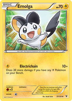 Uncommon Pokémon card Emolga 37/101 from Noble Victories expansion