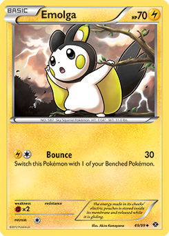 Uncommon Pokémon card Emolga 49/99 from Next Destinies expansion