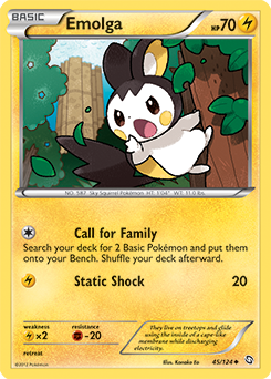 Uncommon Pokémon card Emolga 45/124 from Dragons Exalted expansion