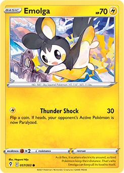 Emolga 57/203 Pokémon card from Evolving Skies for sale at best price