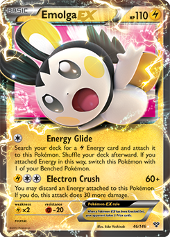 Pokémon EX Pokémon card Emolga EX 46/146 from X&Y expansion