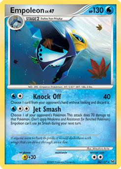 Rare Pokémon card Empoleon 26/127 from Platinuim expansion