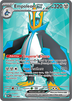 Ultra rare Pokémon card Empoleon ex 114/94 from Phantasmal Flames expansion