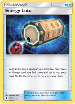 Uncommon Pokémon card Energy Loto 122/145 from Guardians Rising expansion