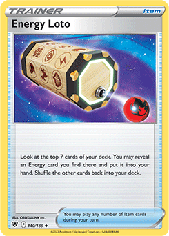 Uncommon Pokémon card Energy Loto 140/189 from Astral Radiance expansion