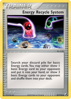 Carte Pokémon Recyclage d'énergie 81/115 de la série Ex Forces Cachées en vente au meilleur prix
