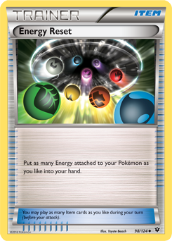 Uncommon Pokémon card Energy Reset 98/124 from Fates Collide expansion
