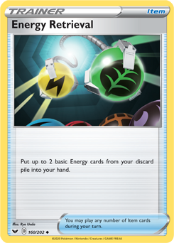 Uncommon Pokémon card Energy Retrie Val 160/202 from Sword & Shield expansion
