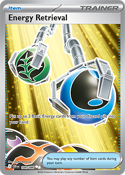Ultra rare Pokémon card Energy Retrieval 108/86 from Chaos Rising expansion