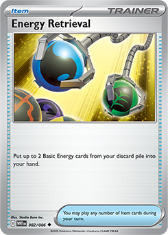 Uncommon Pokémon card Energy Retrieval 82/86 from White Flare expansion