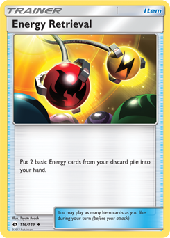 Energy Retrieval 116/149 Pokémon card from Sun & Moon for sale at best price