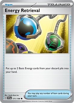 Common Pokémon card Energy Retrieval 171/198 from Scarlet & Violet expansion