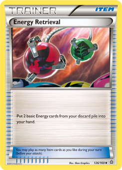 Uncommon Pokémon card Energy Retrieval 126/160 from Primal Clash expansion