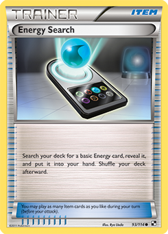 Common Pokémon card Energy Search 93/114 from Black & White expansion