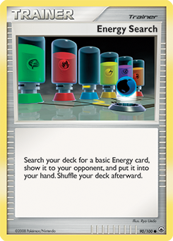 Common Pokémon card Energy Search 90/100 from Majestic Dawn expansion