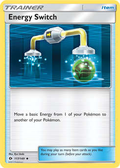 Uncommon Pokémon card Energy Switch 117/149 from Sun & Moon expansion