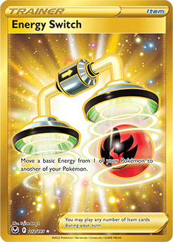 Gold Item Pokémon card Energy Switch 212/195 from Silver Tempest expansion