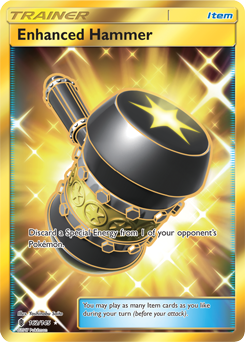 Secret Gold Pokémon card Enhanced Hammer 162/145 from Guardians Rising expansion