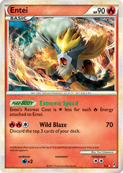 Shining Pokémon Pokémon card Entei SL3 from Call of Legends expansion