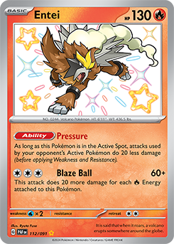 Entei 112/91 Pokémon card from Paldean fates for sale at best price