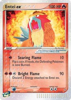 Pokémon ex Pokémon card Entei EX 91/95 from Ex Team Magma vs Team Aqua expansion