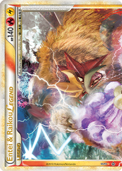 Legend Pokémon Pokémon card Entei & Raikou LEGEND 90/95 from Unleashed expansion