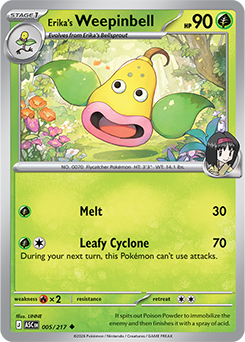 Carte Pokémon Peu commune Boustiflor d'Erika 5/217 de la série Héros Transcendants