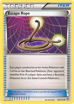 Uncommon Pokémon card Escape Rope 120/135 from Plasma Storm expansion