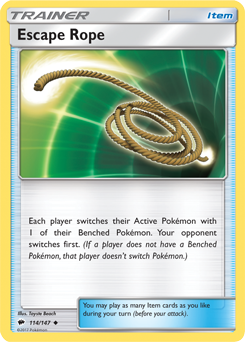 Escape Rope 114/147 Pokémon card from Burning Shadows for sale at best price