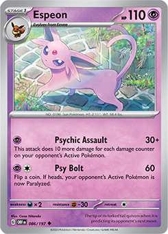 Espeon 86/197 Pokémon card from Obsidian Flames for sale at best price