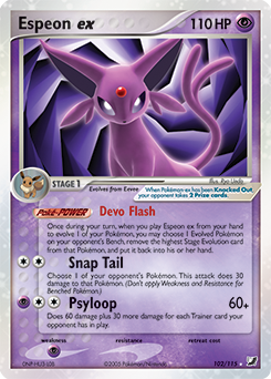 Espeon EX 102/115 Pokémon card from Ex Unseen Forces for sale at best price