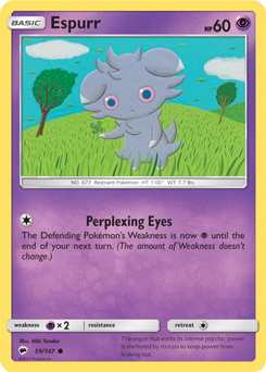 Espurr 59/147 Pokémon card from Burning Shadows for sale at best price