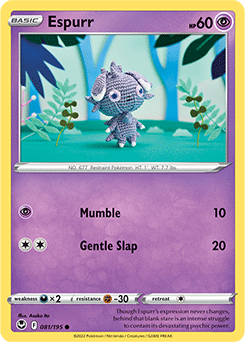 Common Pokémon card Espurr 081/195 from Silver Tempest expansion