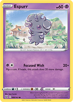 Espurr 60/163 Pokémon card from Battle Styles for sale at best price