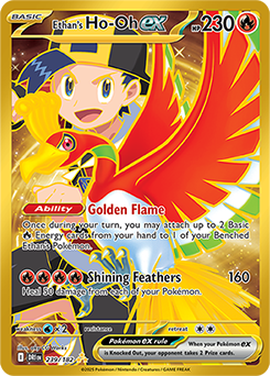 Hyper rare Pokémon card Ethan's Ho-Oh ex 239/182 from Destined Rivals expansion