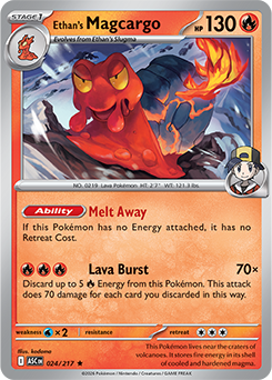 Carte Pokémon Rare Volcaropod de Luth 24/217 de la série Héros Transcendants