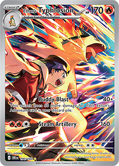 Illustration rare Pokémon card Ethan's Typhlosion 190/182 from Destined Rivals expansion